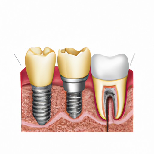 1. איור המראה את מבנה השתלת שיניים כולל השיקום
