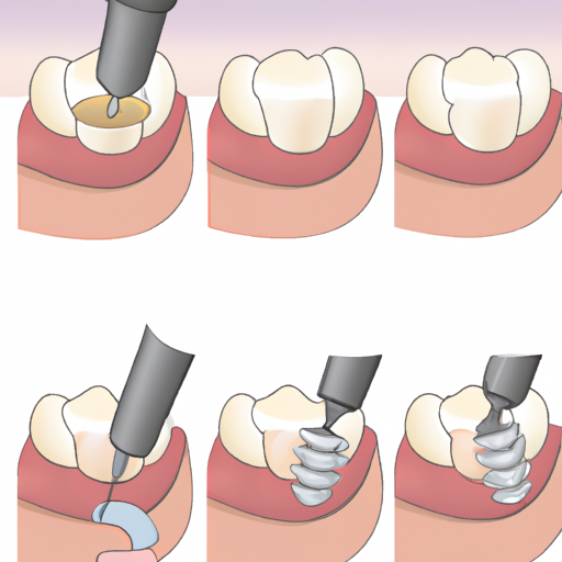 המחשה שלב אחר שלב של הליך השתלת שיניים