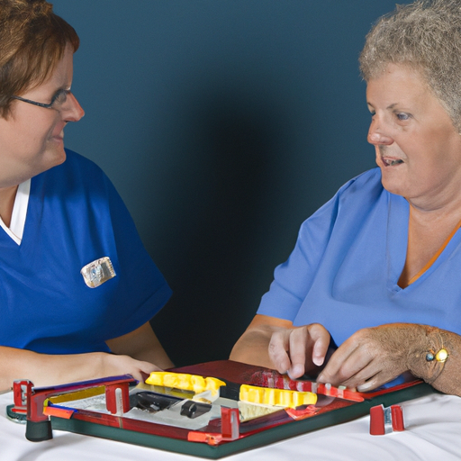 סייעת סיעודית פרטית העוסקת במשחק לוח עם מטופל קשיש, ומציגה את הקשר האישי שהם יכולים לבנות.