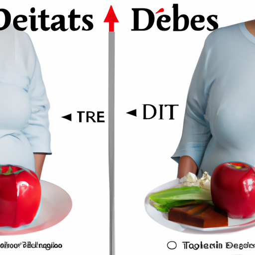 השוואה ויזואלית לפני ואחרי של בריאותו של מטופל שאימץ תזונה ידידותית לסוכרת.