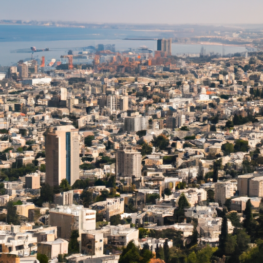 נוף פנורמי של חיפה המציג את הארכיטקטורה המגוונת ואת חיי העיר השוקקים