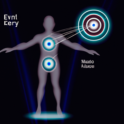 ייצוג גרפי של גוף האדם המדגיש את נקודות האנרגיה העיקריות הממוקדות ברייקי.