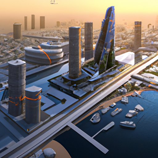 עיבוד אמן של פיתוחי נדל"ן עתידיים בדובאי לאחר התערוכה 2020