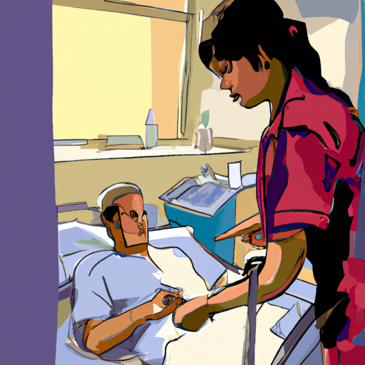 תמונה המתארת אחות פרטית המטפלת בחולה בחדר בית חולים, המציגה את האופי האינטימי של עבודתה.